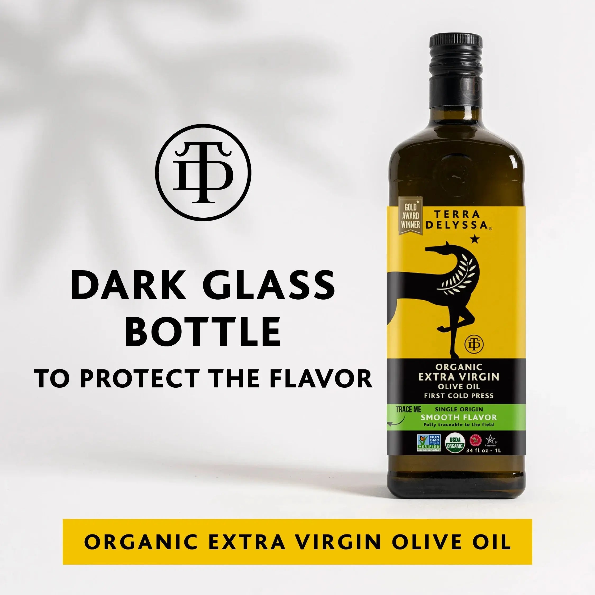 Organic Extra Virgin Olive Oil, 34 Fl. Oz. Glass