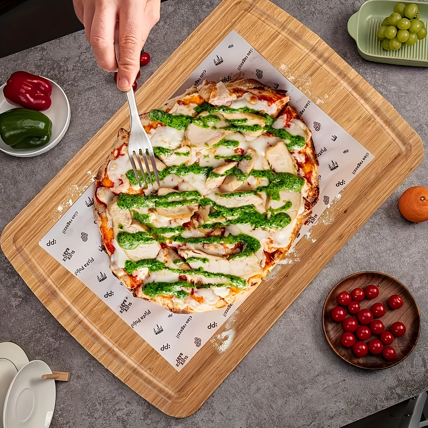 1pc Premium Bamboo Chopping Board - Large, Durable, Easy-to-Clean, Anti-Slip, Butcher Block for Meat, Cheese, Bread, Vegetables, Fruits, and Charcuterie - Perfect Kitchen Gadget for Home, Dormitory, and Thoughtful Gift for Fa Chef's Market