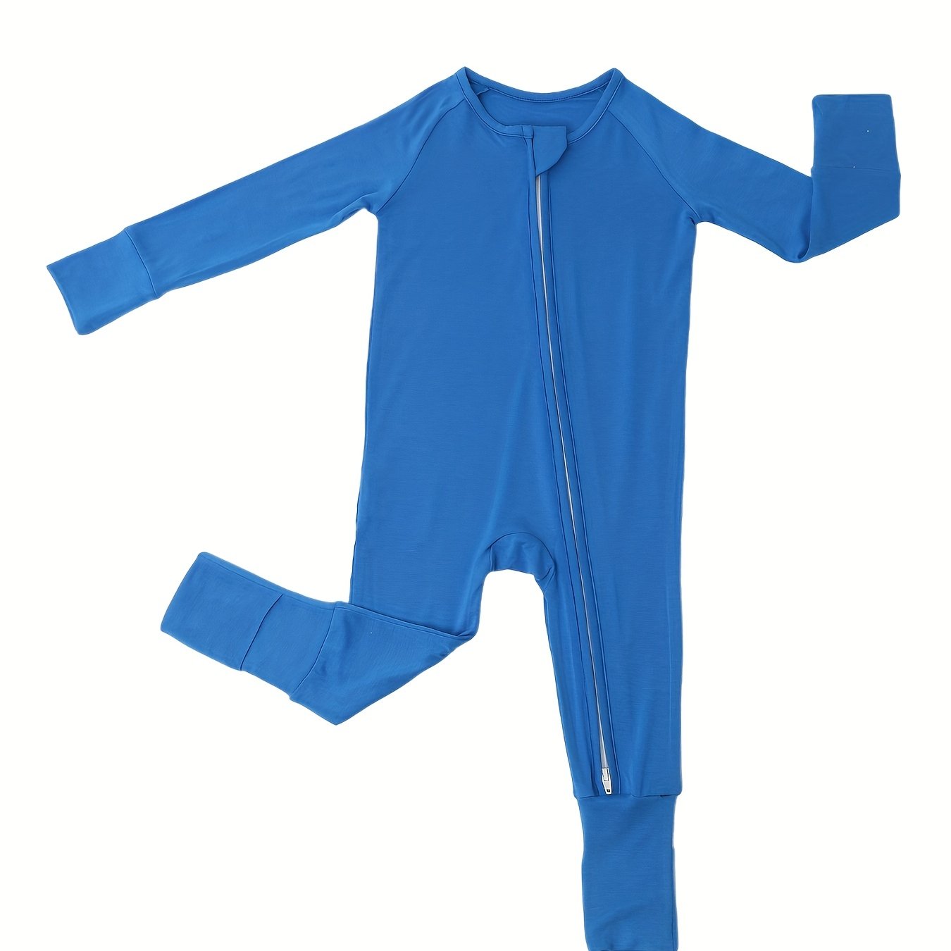 Cozy Long Sleeve Bamboo Fiber Crew Neck Raglan Solid Color Baby Romper - Soft High Stretch Knit Fabric, Machine Washable, Loose Fit for Comfort - Perfect for Fall and Winter Season Chef's Market