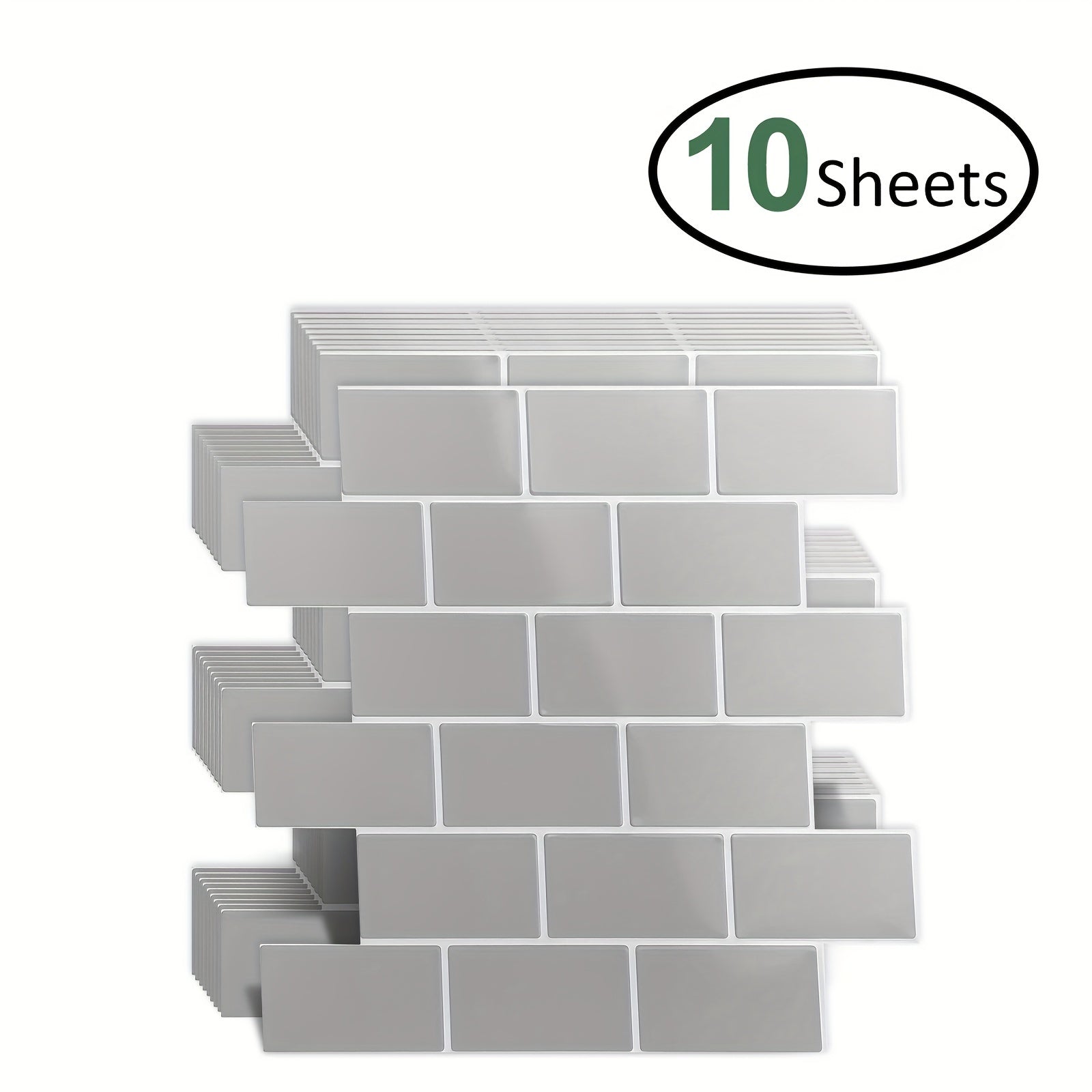 10pcs Self-adhesive 3D Subway Ceramic Tile Sticker For Kitchen, 12x12 Inch Decorative Home Renovation, Wall Tile Sticker For Kitchen, Balcony, Sink, Bathroom, Restaurant Chef's Market