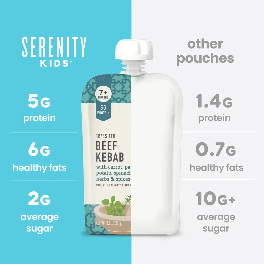Grass Fed Beef Kabab with Carrot, Parsnip, Potato, Spinach, Herbs & Spices, 7+ Months, 3.5 Oz (99 G)
