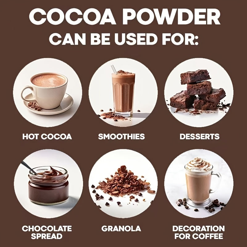 VBSWAP Organic Cacao Powder, 2lb - Unsweetened Cocoa Powder with Rich Dark Chocolate Flavor, Perfect for Baking, Coffee, Instant Drinks &Smoothies-Intensely Rich Flavor Cacao Powder-Cheap Items Chef's Market