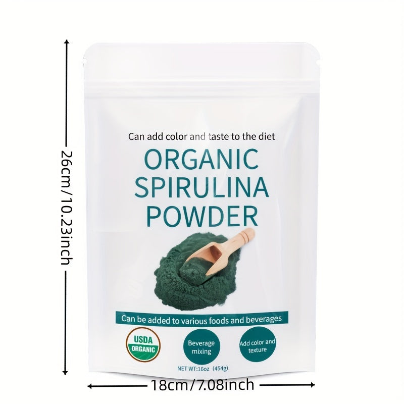Organic Spirulina Powder, 16 Oz/green Superfood, Spirulina Powder Extract, Without Additives, Added To Milkshakes, Milkshakes, Salads, Oats, Yogurt, Muffins, Desserts, And More. Chef's Market