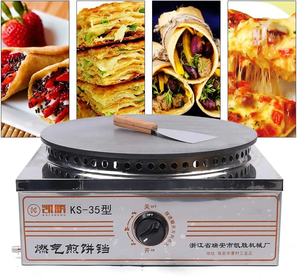 Gas Crepe Maker - Commercial Nonstick Crepe Pan - Liquid Petroleum Gas