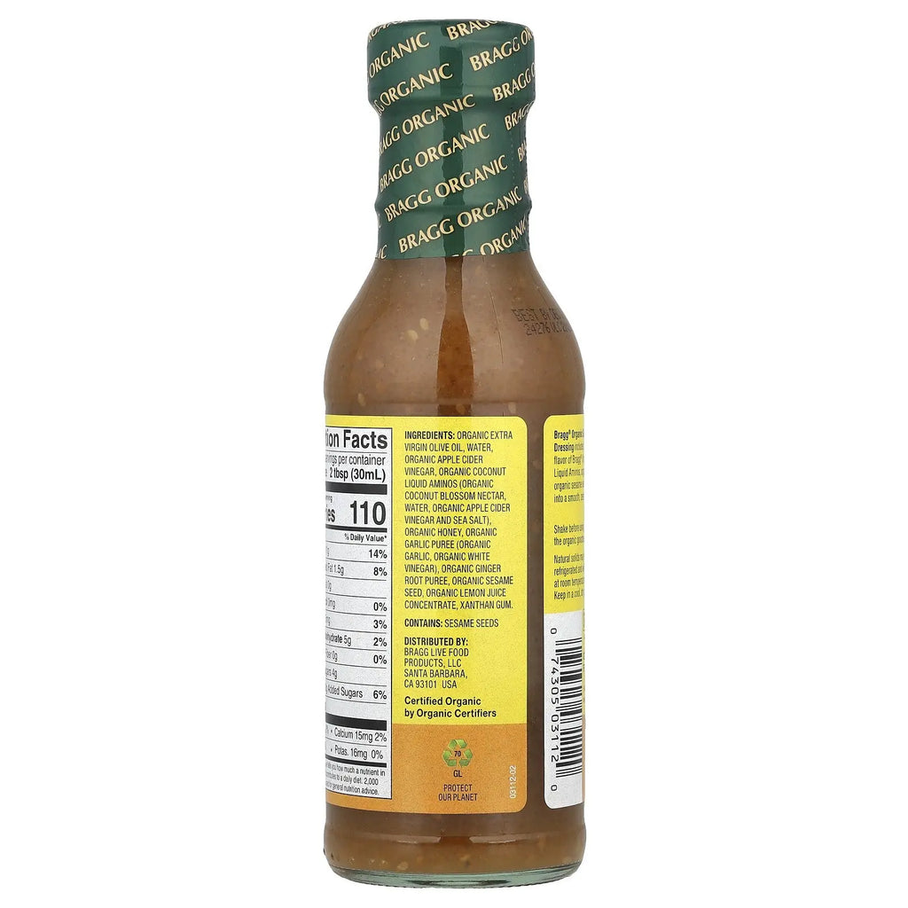 Organic Dressing & Marinade with Apple Cider Vinegar, Ginger & Sesame, 12 Fl Oz