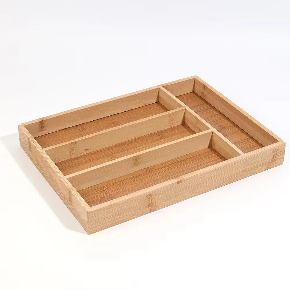 Bamboo Cutlery Divide Storage Trays Rack Neat Elegant Kitchen Drawer Organizer Home Accessories