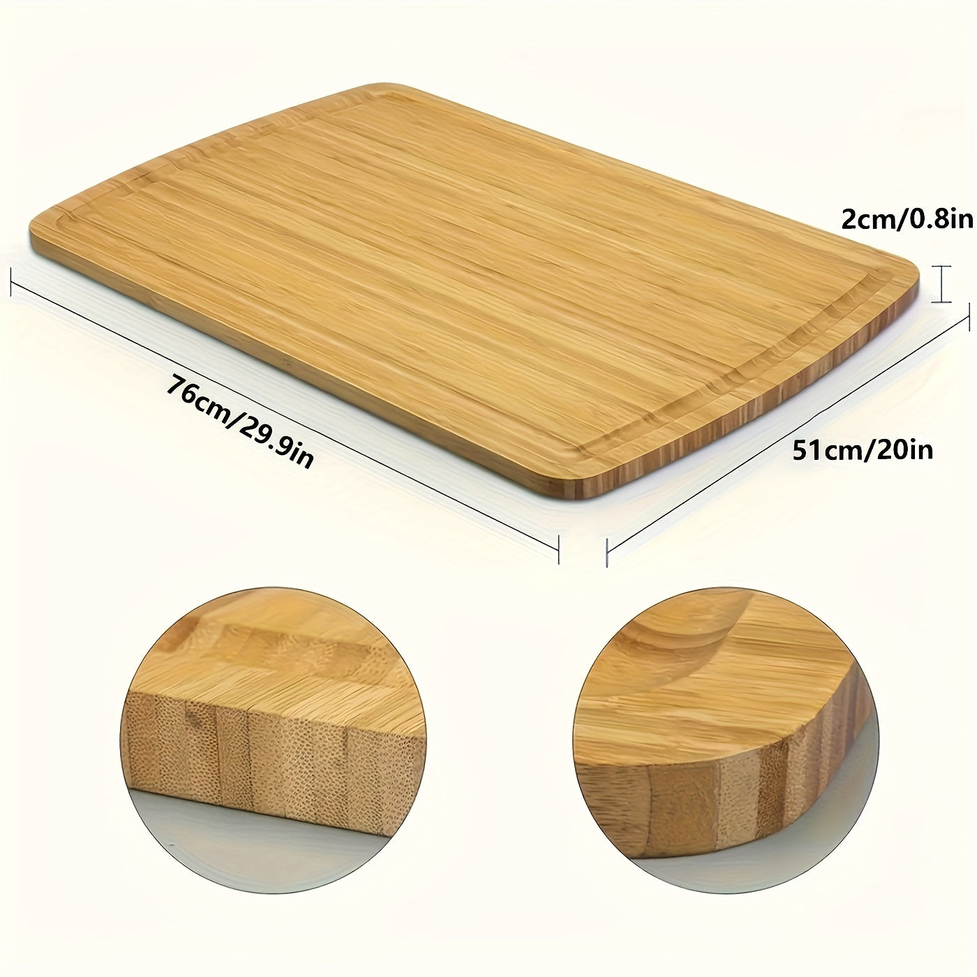 1pc Premium Bamboo Chopping Board - Large, Durable, Easy-to-Clean, Anti-Slip, Butcher Block for Meat, Cheese, Bread, Vegetables, Fruits, and Charcuterie - Perfect Kitchen Gadget for Home, Dormitory, and Thoughtful Gift for Fa Chef's Market