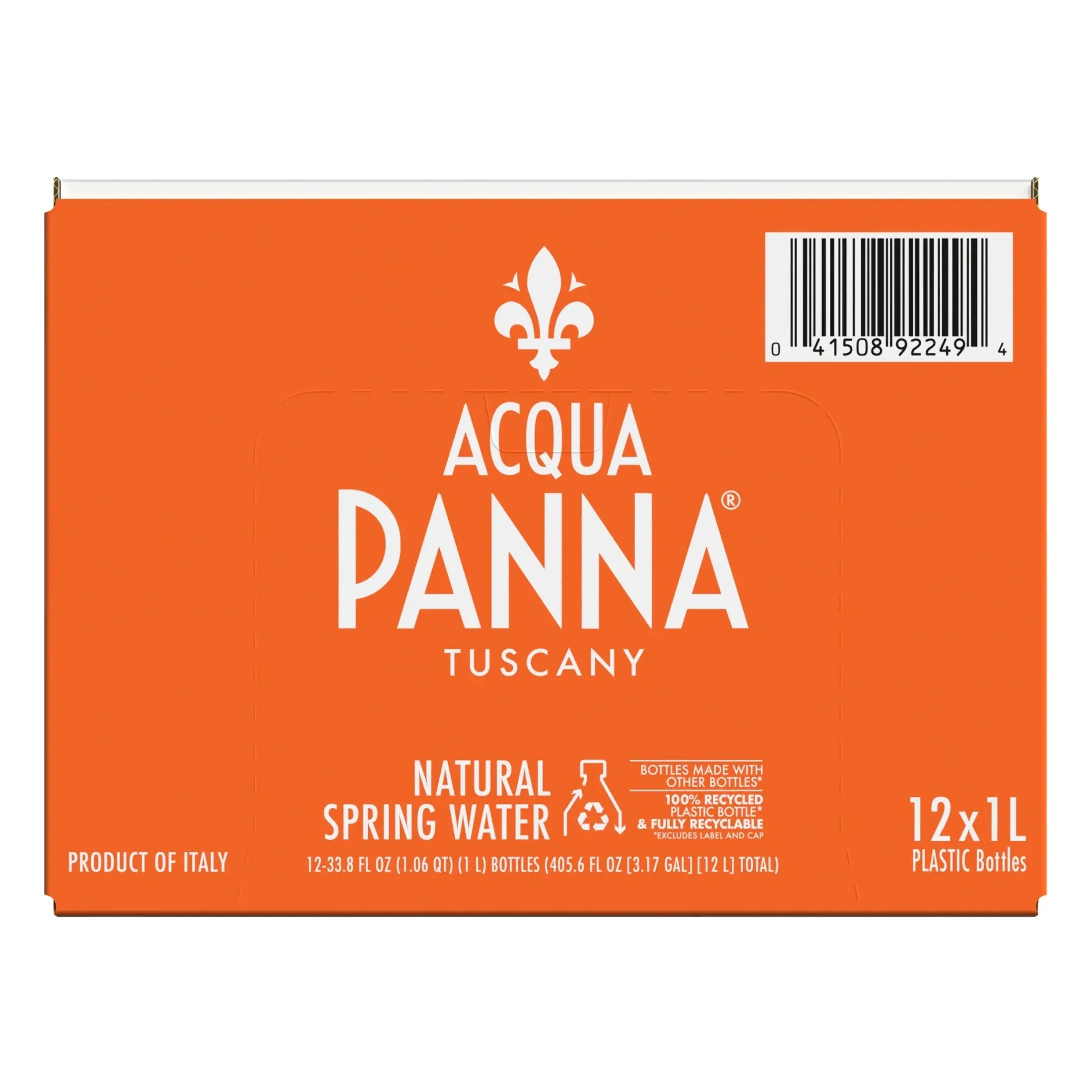 Natural Spring Water, 405.6 Fl Oz, 12 Plastic Water Bottles