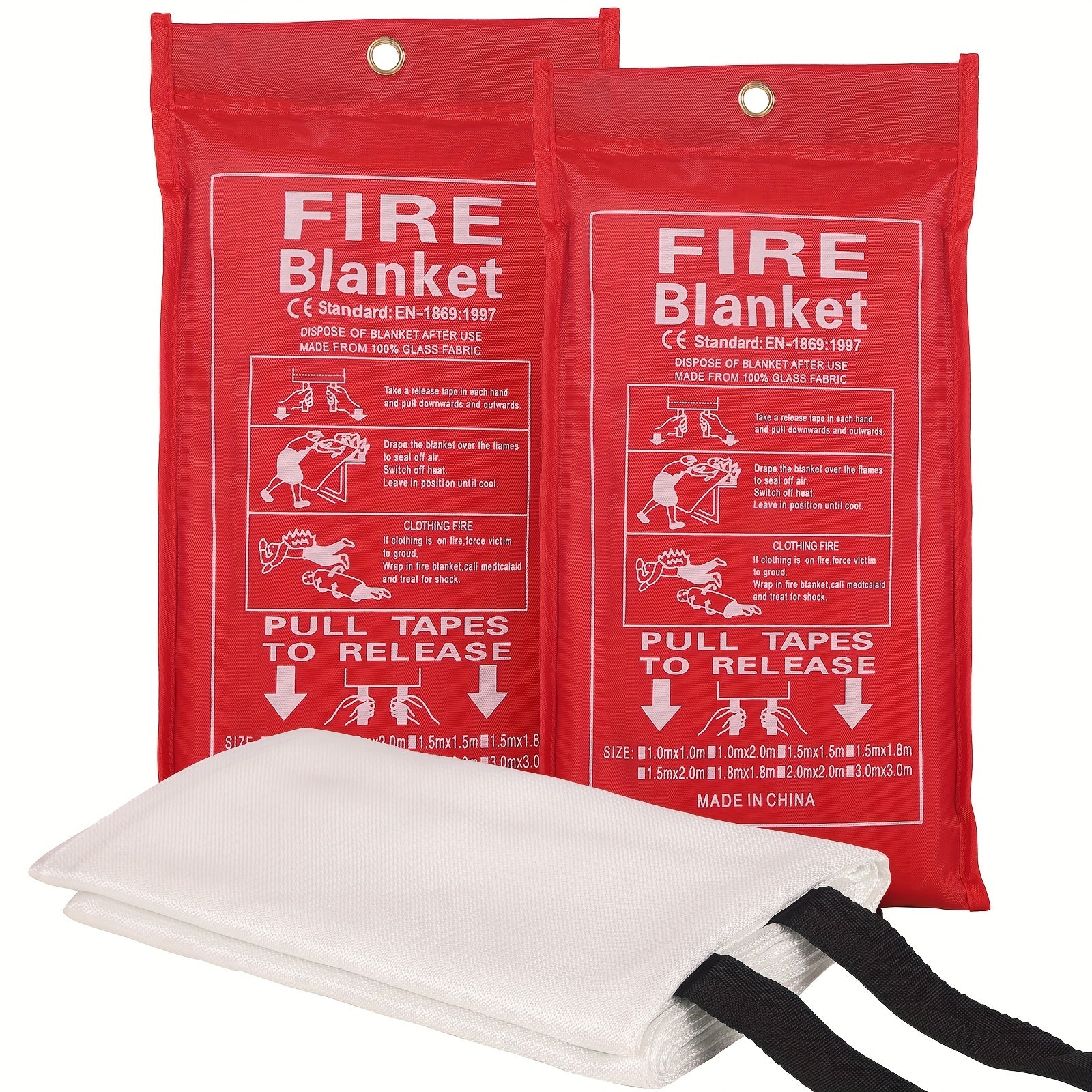 1pc Essential Fire Safety Blanket - Portable, Reusable, Heat-Resistant for Emergency Fire Extinguishing at Home, Kitchen, Fireplace, School, BBQ, Car, Office - Compact, Durable, Easy-to-Use Fire Suppression Solution Chef's Market