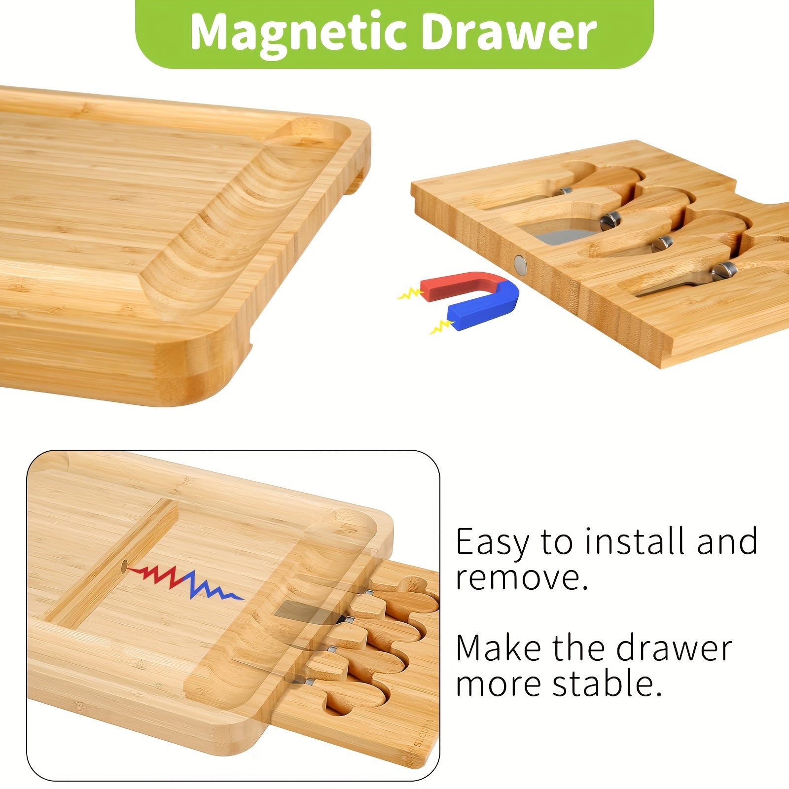 1 Set Handcrafted Bamboo Cheese Board Set - Large Charcuterie Board, Meat Platter Serving Tray, Knife Set, and 2 Ceramic Bowls - Perfect Gift for Mothers Day, Easter, Thanksgiving, Christmas, Housewarming, Wedding Anniversary Chef's Market