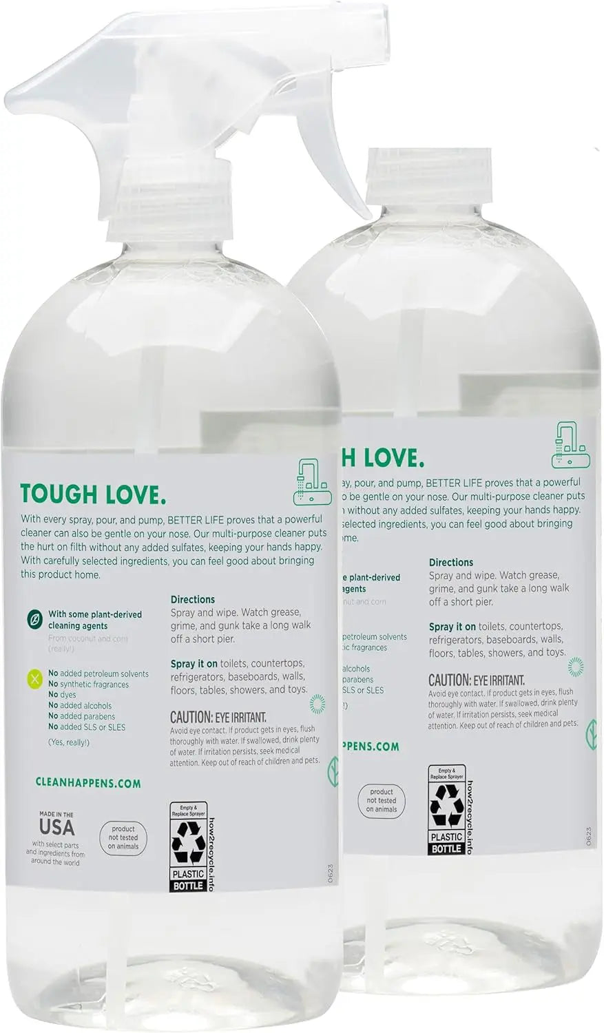 All Purpose Cleaner - Multipurpose Home and Kitchen Cleaning Spray for Glass, Countertops, Appliances, Upholstery & More - Multi-Surface Spray Cleaner - 32Oz (Pack of 2) Unscented