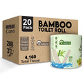 Bamboo Toilet Paper, 3-Ply, Tree-Free, 20 Rolls, 4160 Sheets