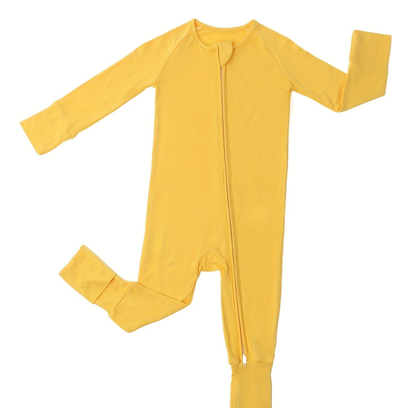 Cozy Long Sleeve Bamboo Fiber Crew Neck Raglan Solid Color Baby Romper - Soft High Stretch Knit Fabric, Machine Washable, Loose Fit for Comfort - Perfect for Fall and Winter Season Chef's Market