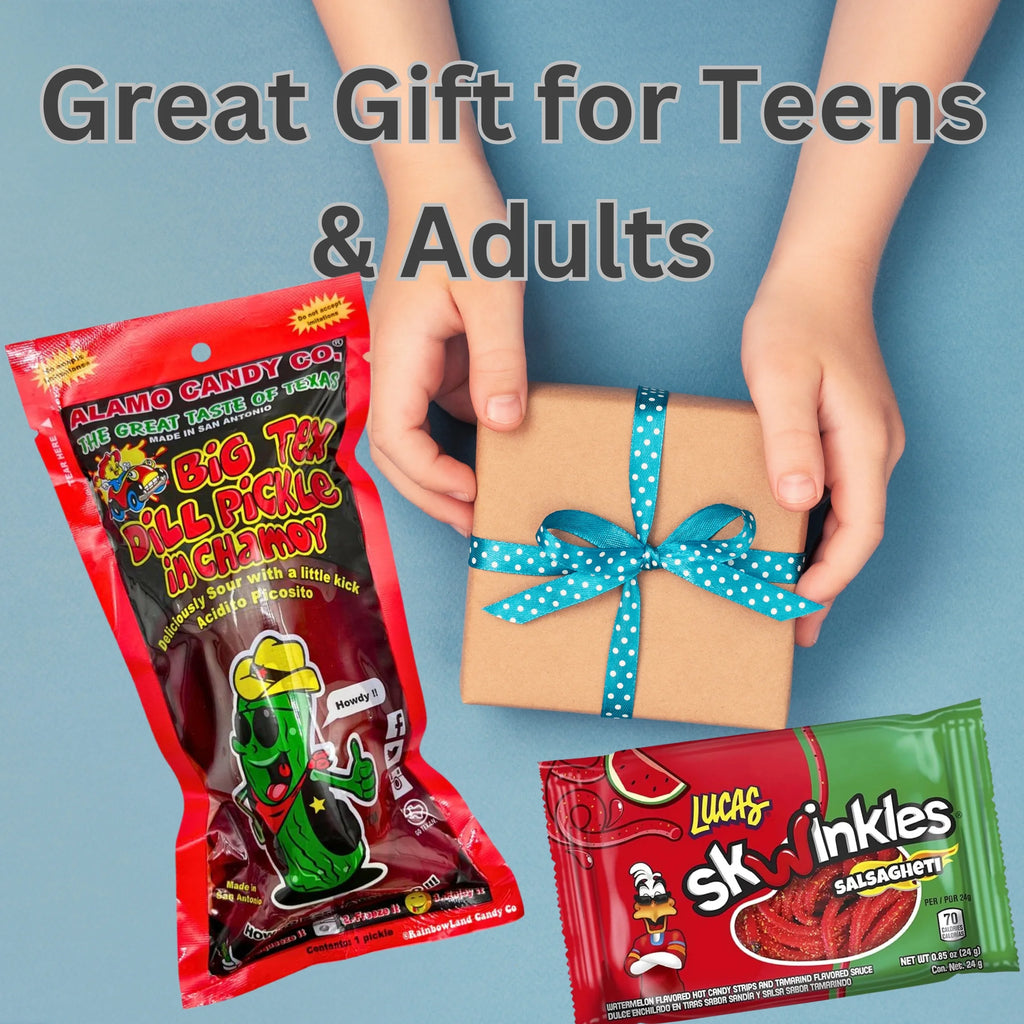 Chamoy Pickle Kit - Includes the Big Tex Chamoy Pickle, Takis Fuego, Lucas Swinkles Salsaghetti & Other Mexican Candies