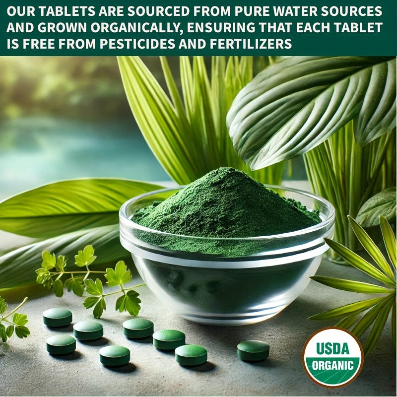 Organic Chlorella Spirulina Tablets, 720 Counts, 4 Months Supply, 50/50 Blend Superfood, No Filler, No Additives, Cracked Cell Wall, Rich In Vegan Protein, And Easy To Swallow.nutritional Supplement For Chef's Market