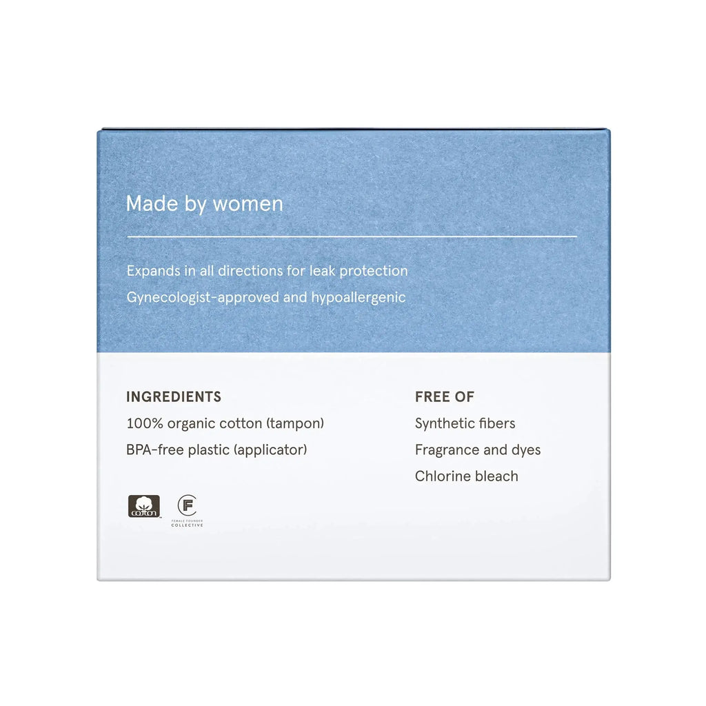 Regular Tampons, Organic Cotton, Compact Plastic Applicator, 20 Count