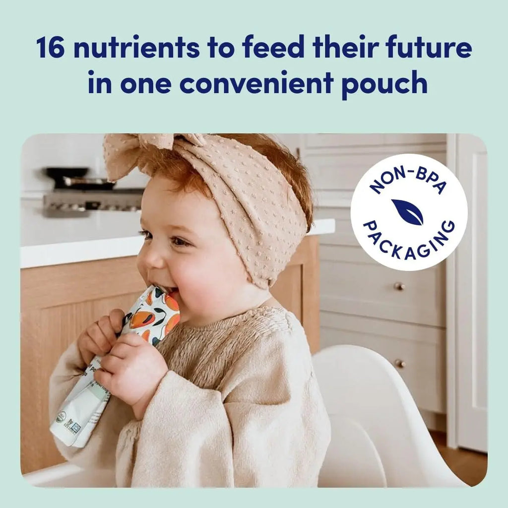 Organic Baby Food Pouches Sweet Potato Mango Pack of 6 Brain Supporting Snacks