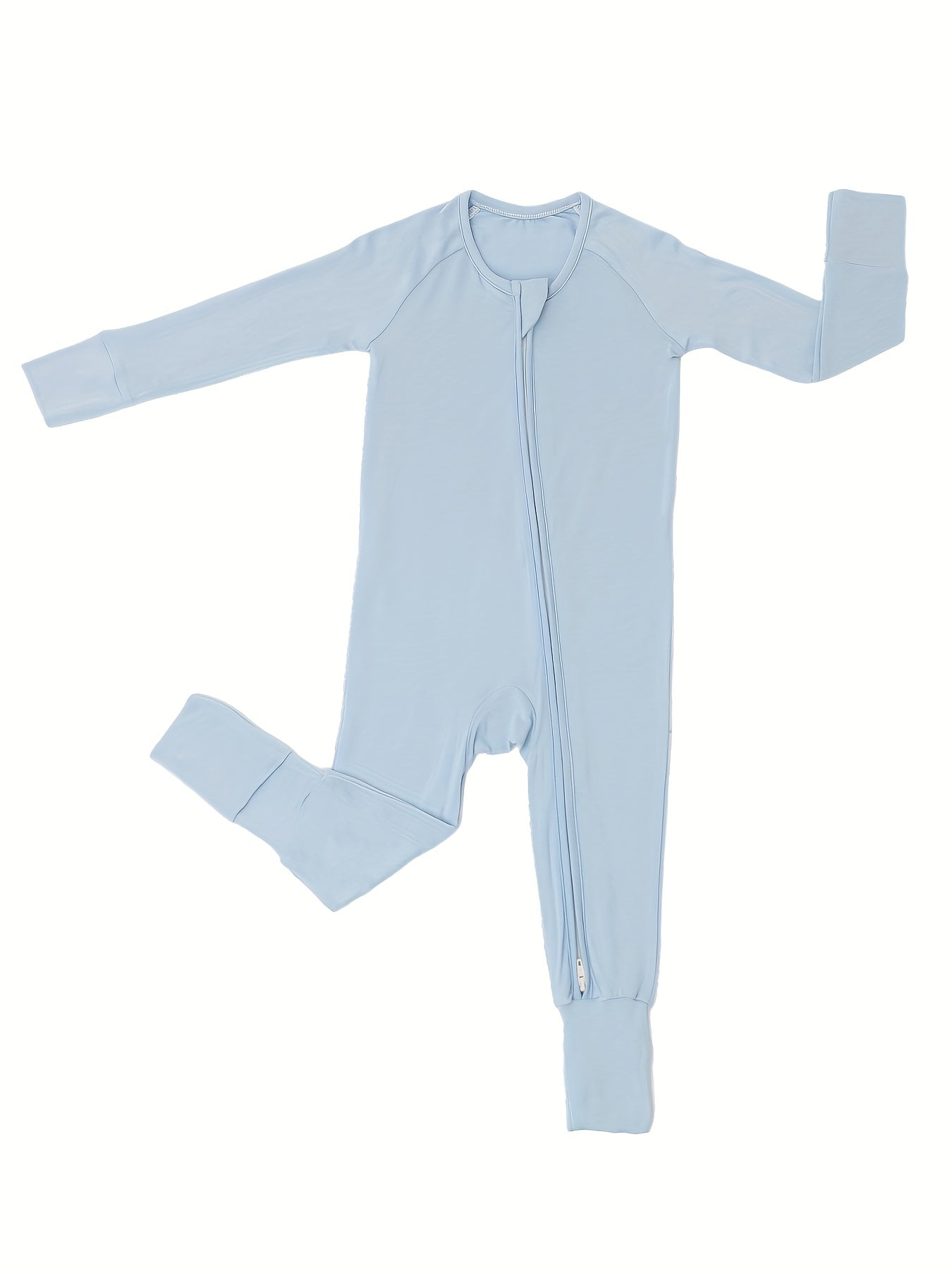 Cozy Long Sleeve Bamboo Fiber Crew Neck Raglan Solid Color Baby Romper - Soft High Stretch Knit Fabric, Machine Washable, Loose Fit for Comfort - Perfect for Fall and Winter Season Chef's Market