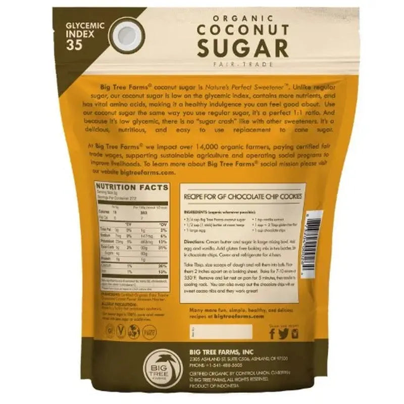 Organic Brown Coconut Sugar, 1 Lb Packet