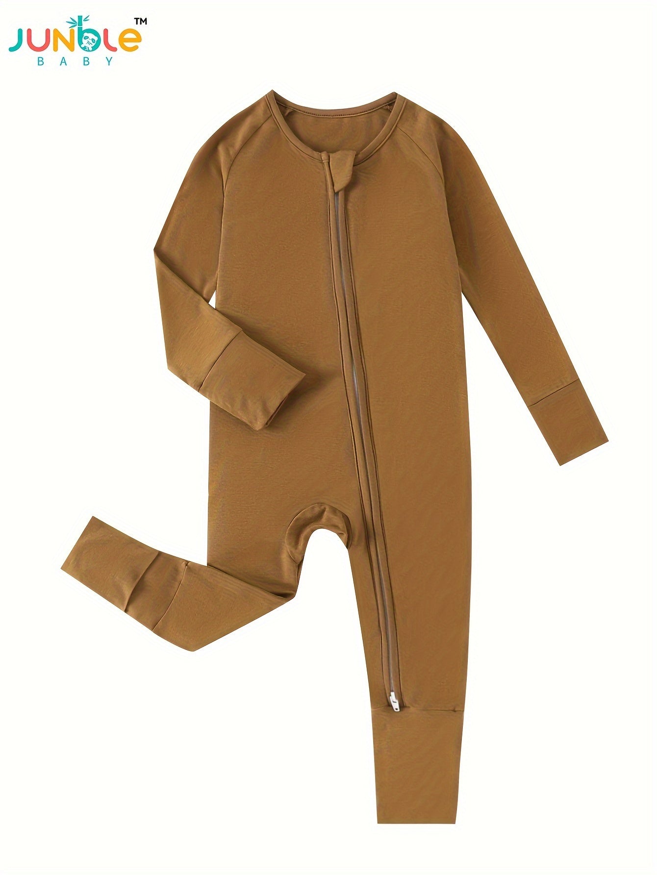 Cozy Long Sleeve Bamboo Fiber Crew Neck Raglan Solid Color Baby Romper - Soft High Stretch Knit Fabric, Machine Washable, Loose Fit for Comfort - Perfect for Fall and Winter Season Chef's Market