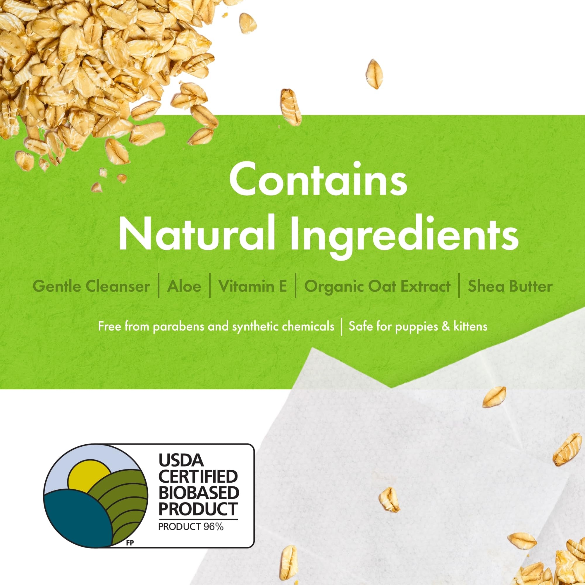 Plant-Based Petwipes, 100 Wipes - Biobased, Sustainable, Big & Thick Pet Wipes for Dogs & Cats - for Face, Paws, Ears, Bo