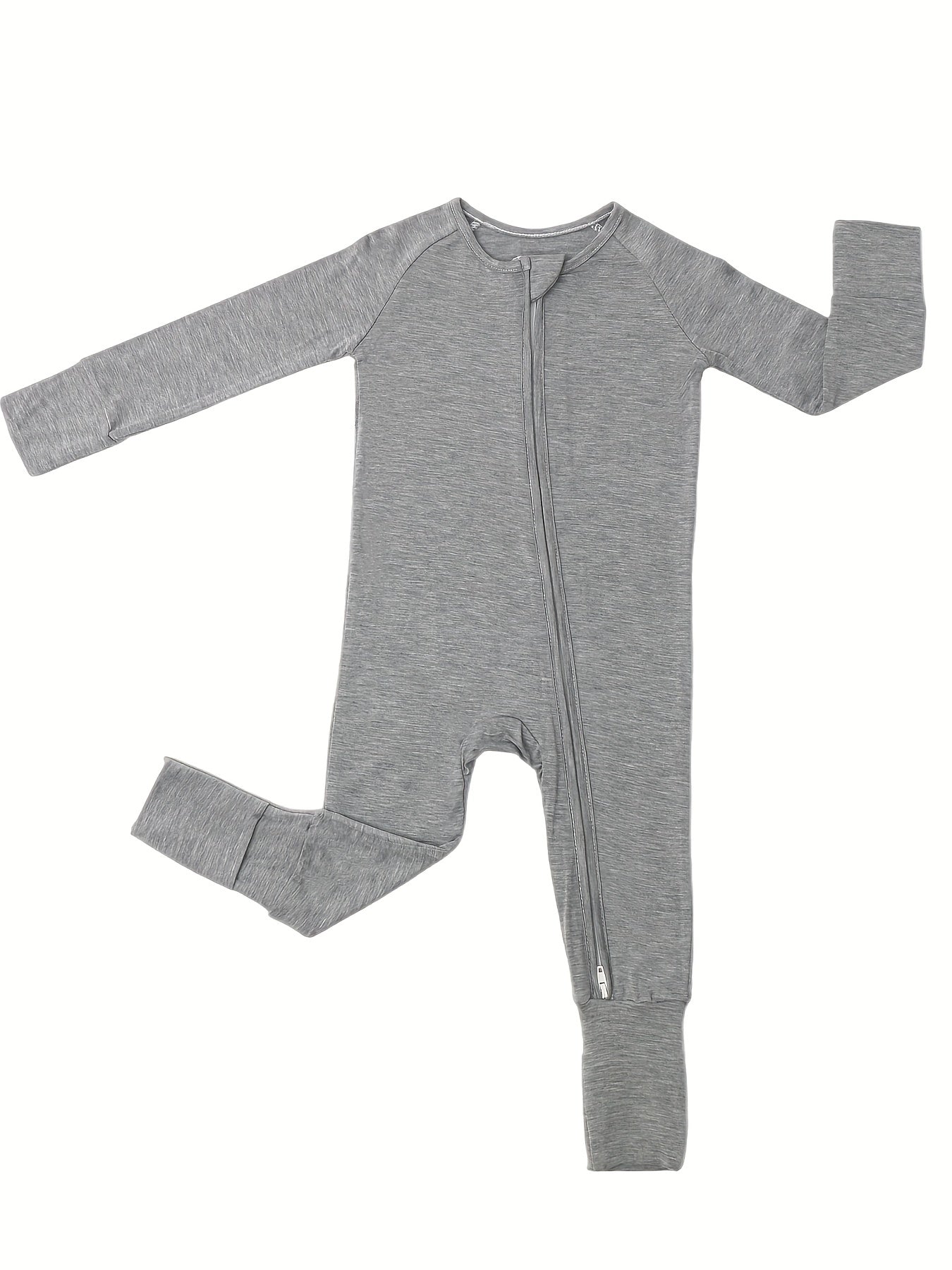 Cozy Long Sleeve Bamboo Fiber Crew Neck Raglan Solid Color Baby Romper - Soft High Stretch Knit Fabric, Machine Washable, Loose Fit for Comfort - Perfect for Fall and Winter Season Chef's Market