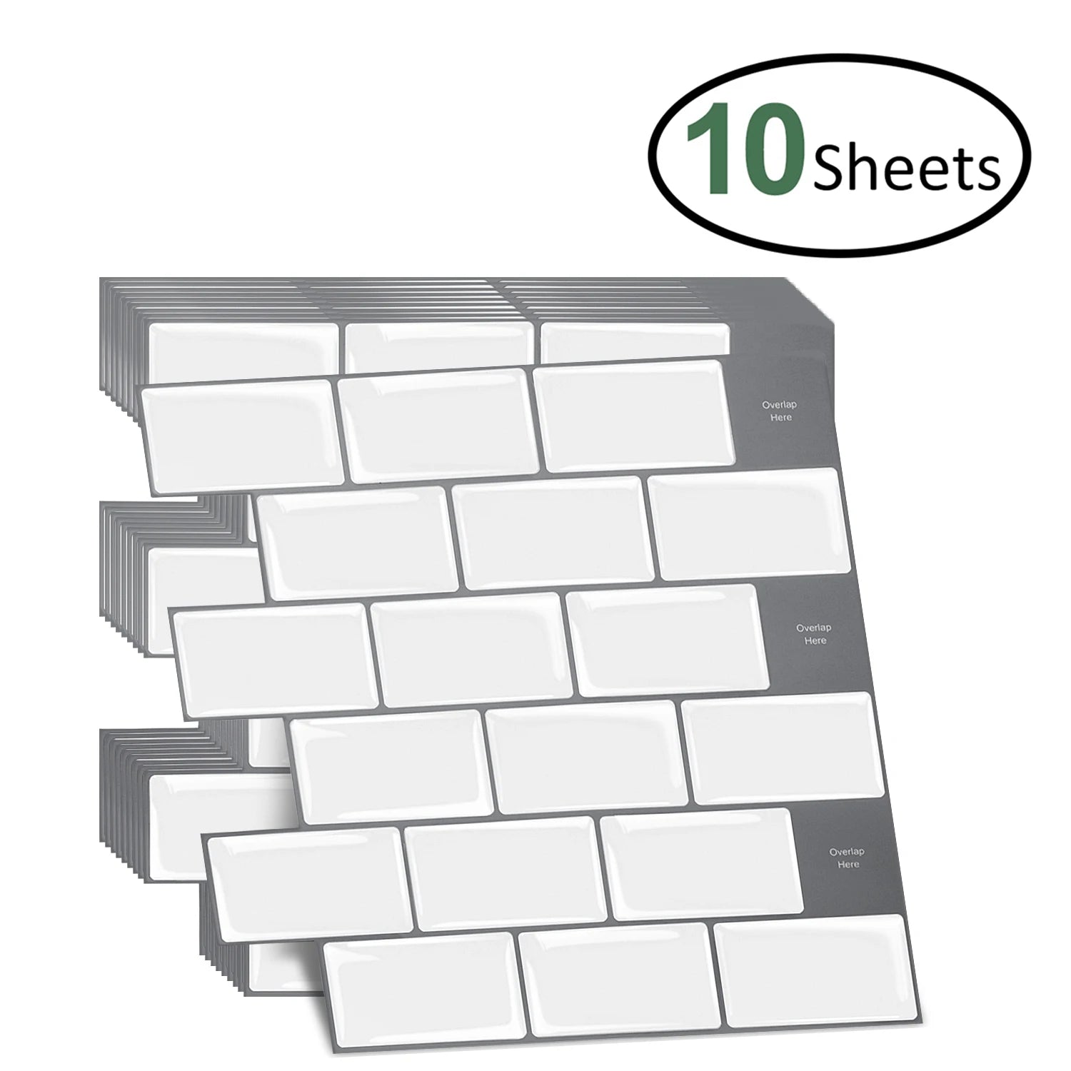 10pcs/set Peel And Stick  Tile Wall Sticker Waterproof Subway Tiles Stick On Tile Backsplash For Kitchen & Bathroom Chef's Market