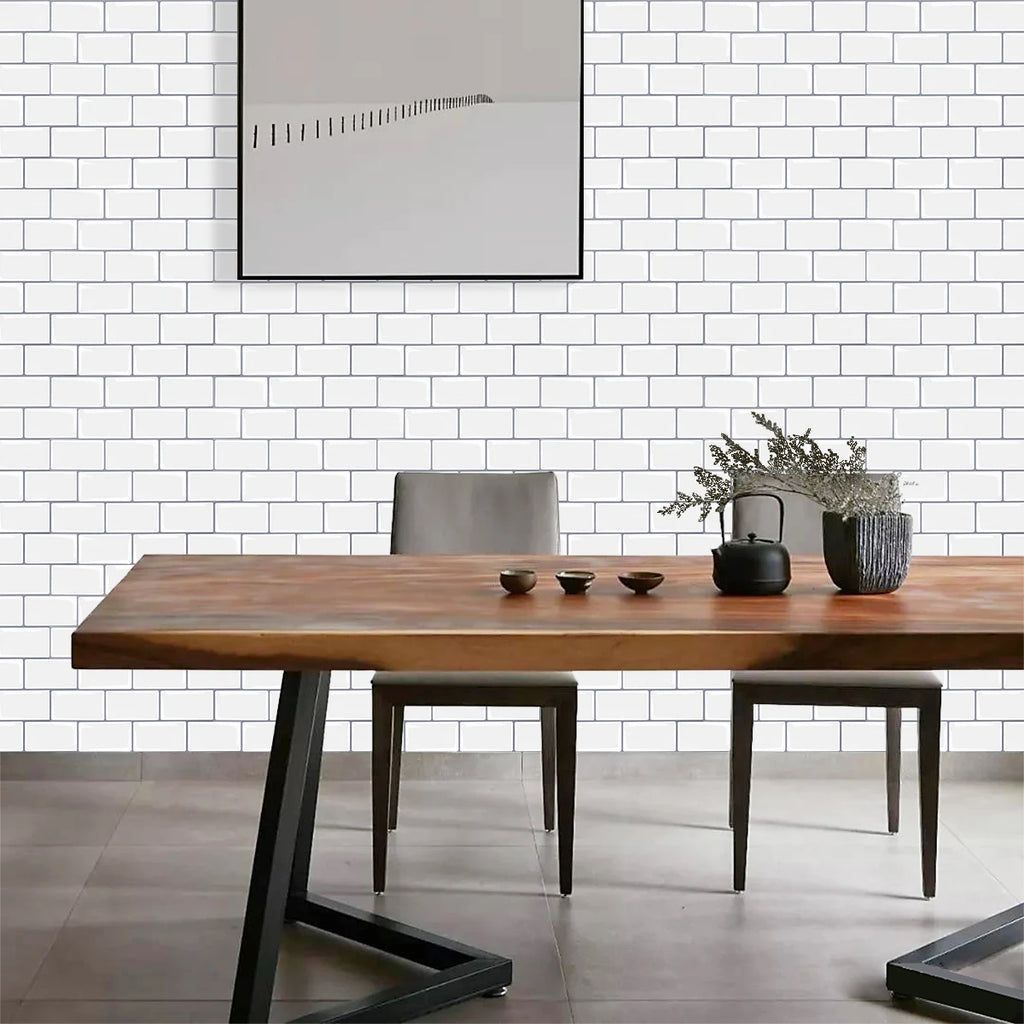 10pcs/set Peel And Stick  Tile Wall Sticker Waterproof Subway Tiles Stick On Tile Backsplash For Kitchen & Bathroom Chef's Market