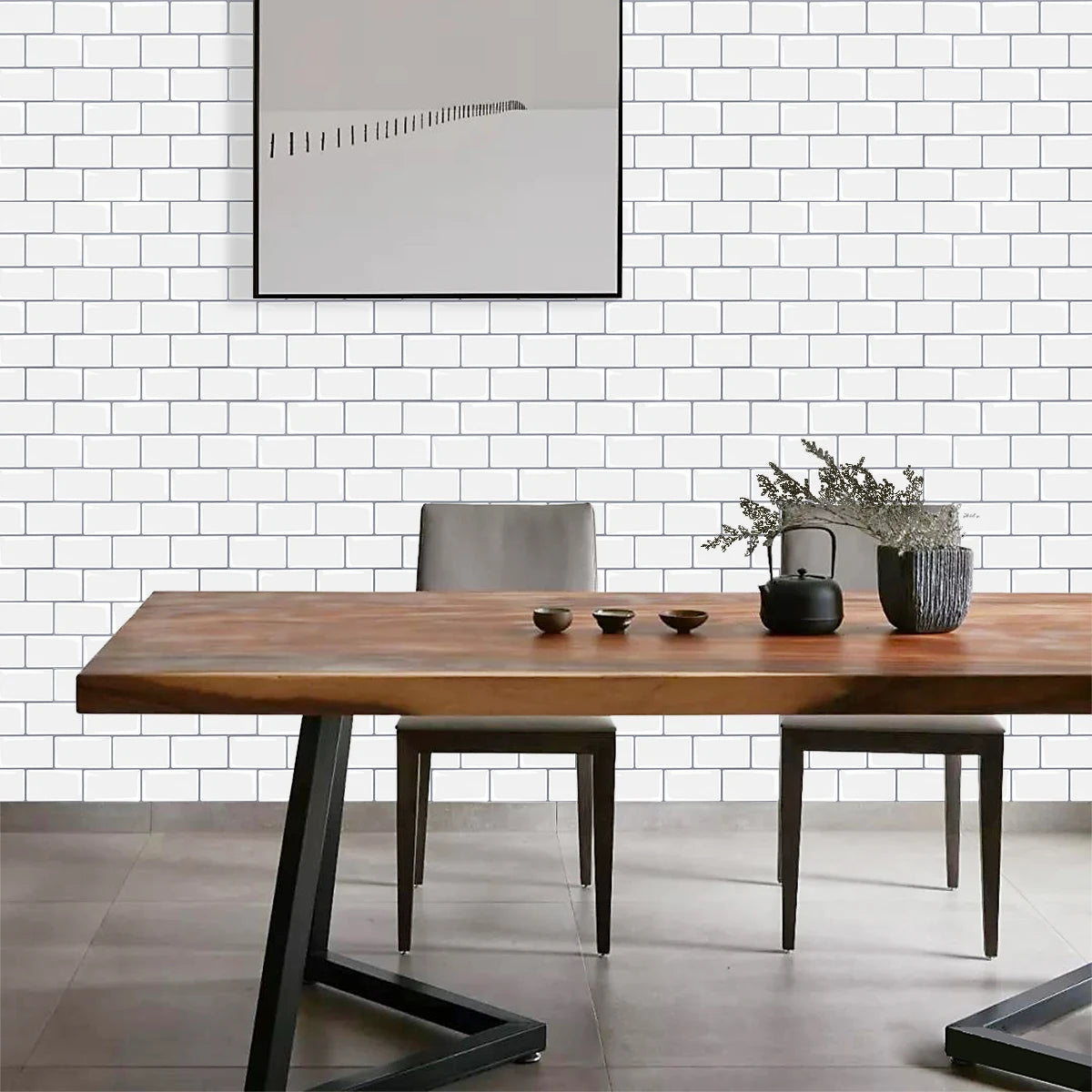 10pcs/set Peel And Stick  Tile Wall Sticker Waterproof Subway Tiles Stick On Tile Backsplash For Kitchen & Bathroom Chef's Market