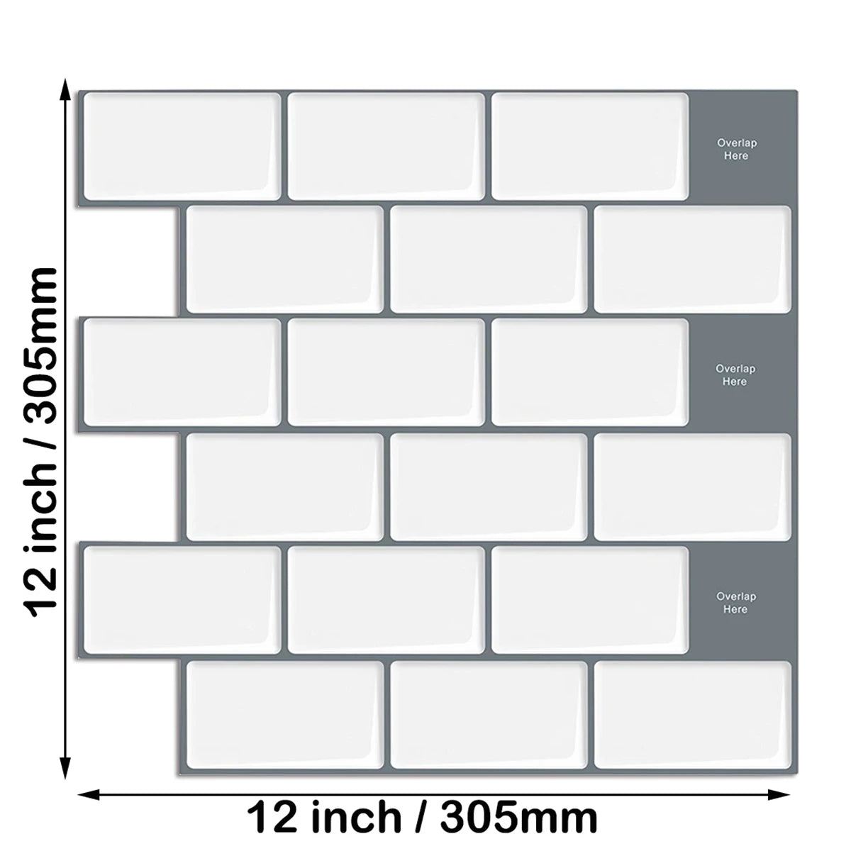 10pcs/set Peel And Stick  Tile Wall Sticker Waterproof Subway Tiles Stick On Tile Backsplash For Kitchen & Bathroom Chef's Market