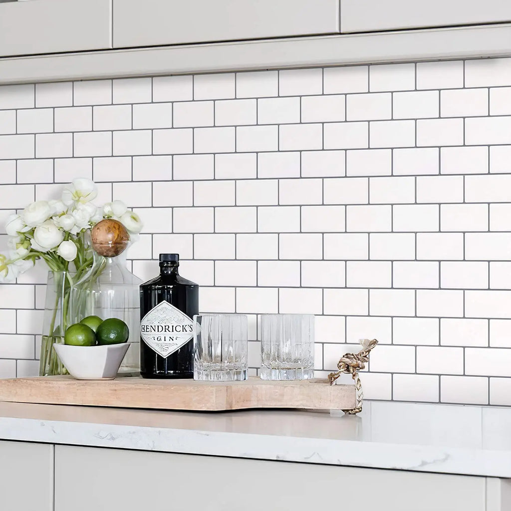 10pcs/set Peel And Stick  Tile Wall Sticker Waterproof Subway Tiles Stick On Tile Backsplash For Kitchen & Bathroom Chef's Market