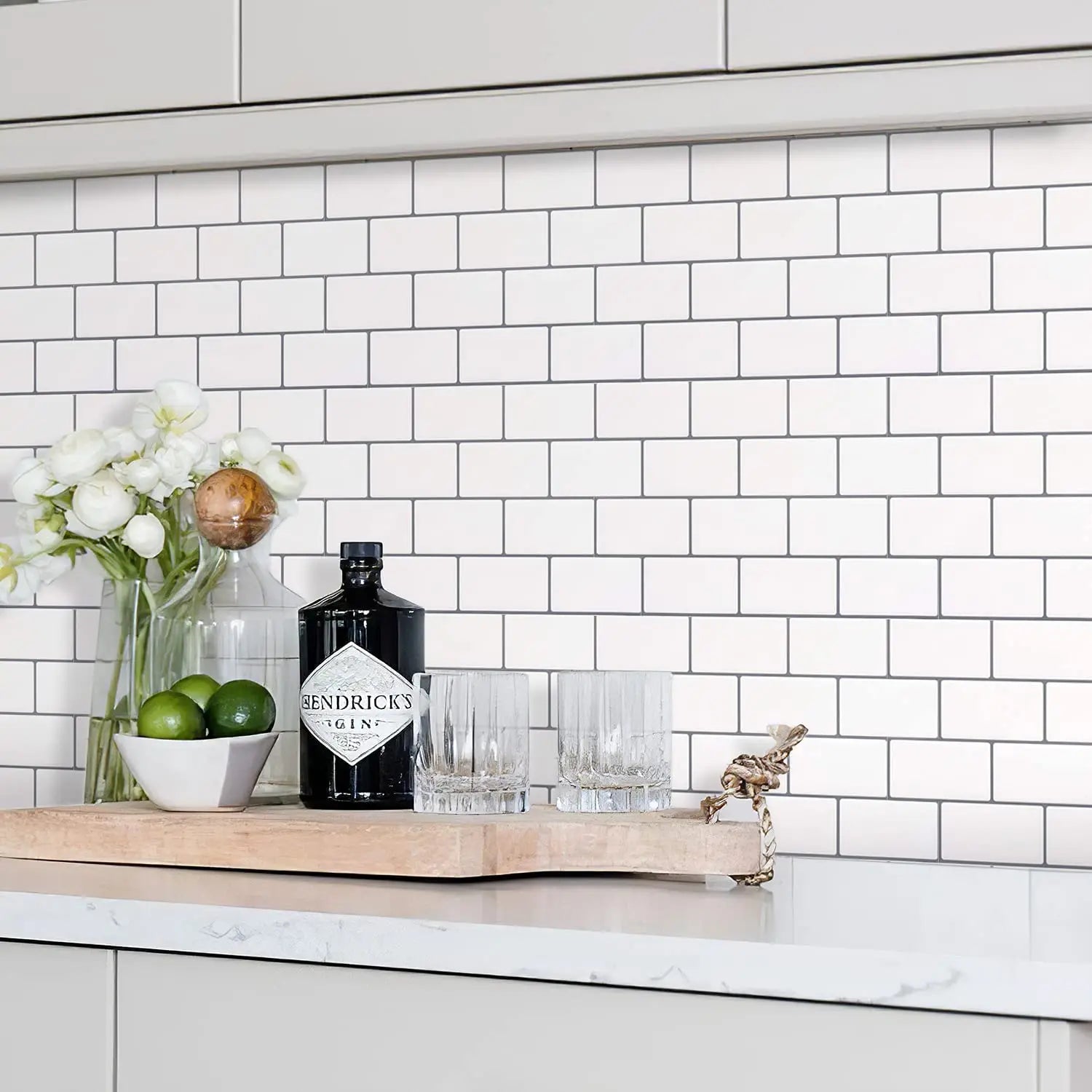 10pcs/set Peel And Stick  Tile Wall Sticker Waterproof Subway Tiles Stick On Tile Backsplash For Kitchen & Bathroom Chef's Market