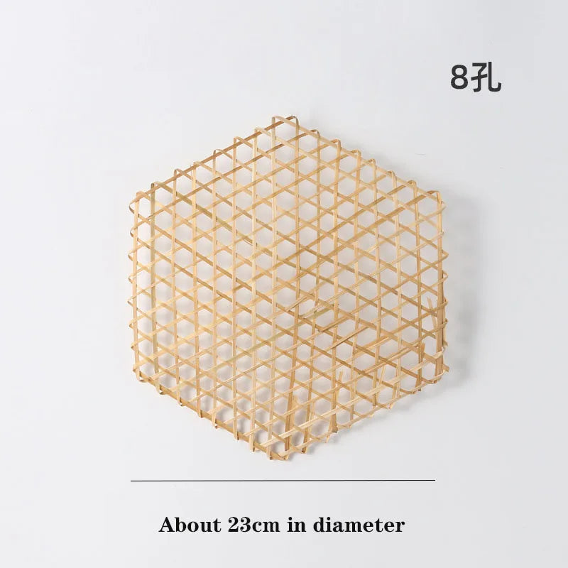 3pcs Hexagonal Bamboo Woven Bamboo Net Meal Mat Bamboo Steaming Mat Kindergarten Manual DIY Pendant Display Christmas Decoration Chef's Market