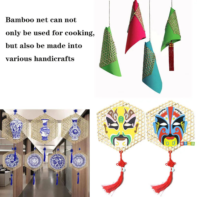 3pcs Hexagonal Bamboo Woven Bamboo Net Meal Mat Bamboo Steaming Mat Kindergarten Manual DIY Pendant Display Christmas Decoration Chef's Market