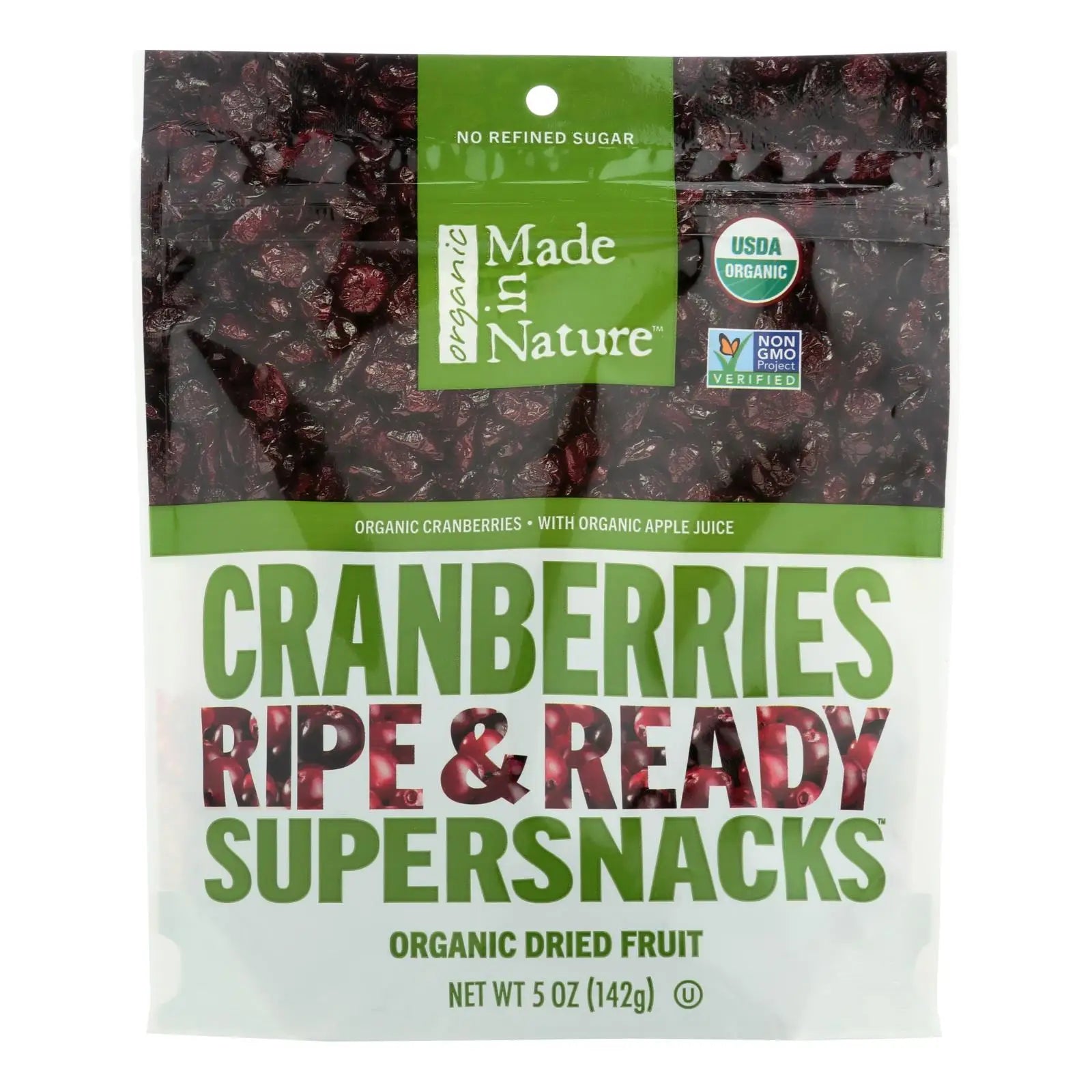 UD2 Made Nature Organic Dried Cranberries 5 oz Case 6 Preserved Water Sweet Taste Sliced Similar Lotus Seed Coconut Banana Chef's Market