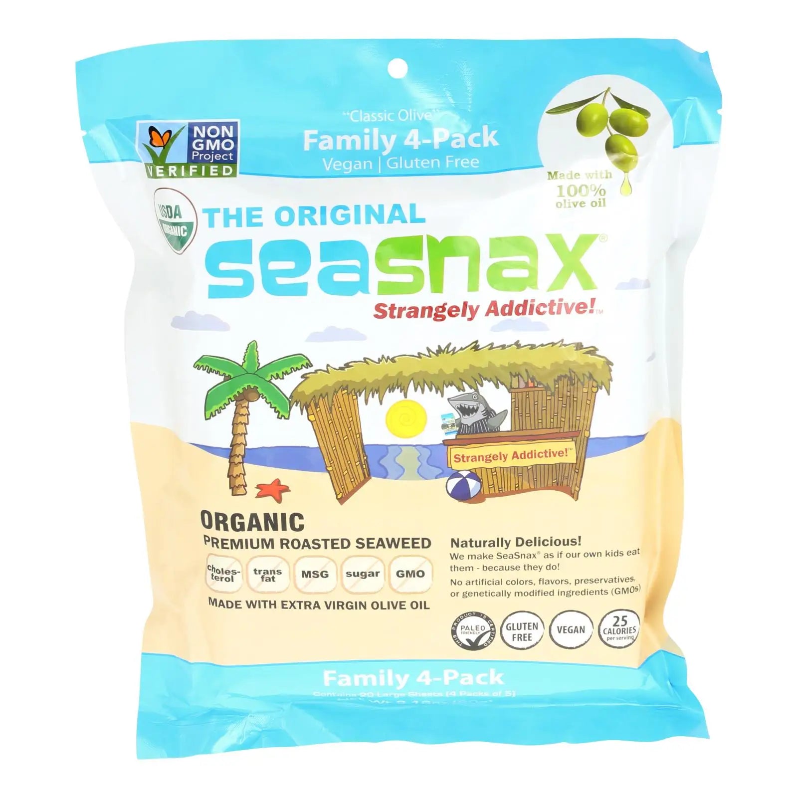 UD2 Seasnax Organic Premium Roasted Seaweed Snack Original Flavor Boxed 2.16 oz Seafood Fried Process Chef's Market
