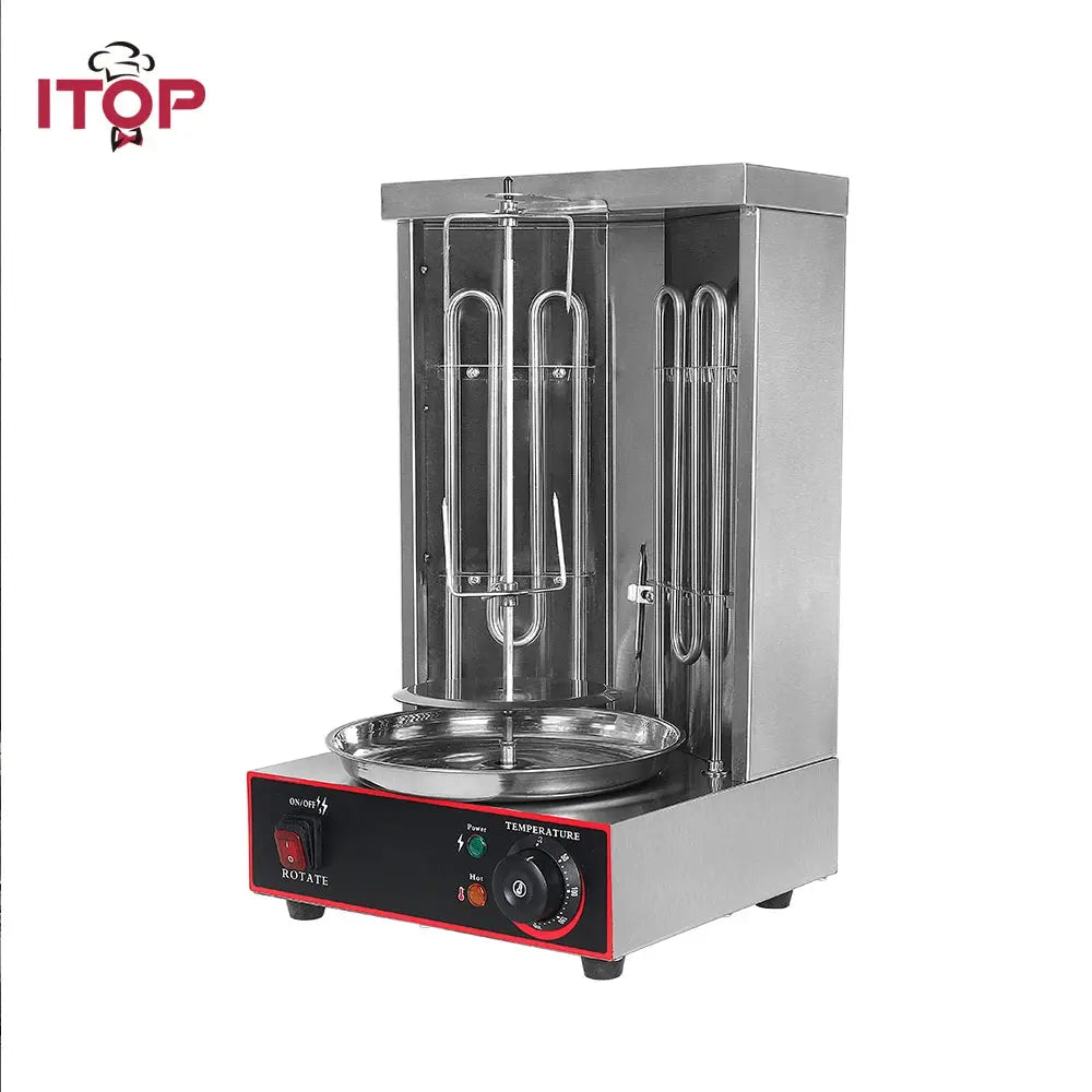 ITOP Electric Doner Kebab Grill Shawarma Machine Automatic Rotating BBQ Grill For Commercial Household Heating Pipe colegio culinario de morelia