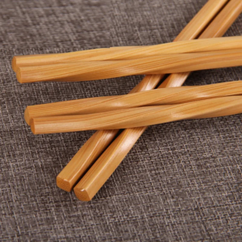 Japanese style bamboo carbonized twist chopsticks household food sticks hotel bamboo and wood tableware bamboo chopsticks Chef's Market