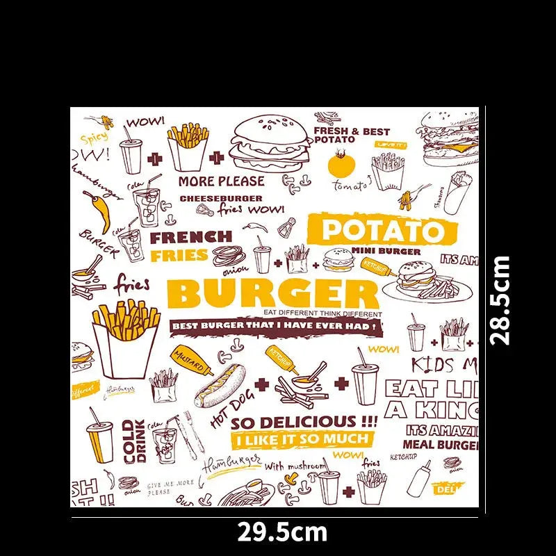 25Pcs Wax Paper Food Grade Grease Paper Food Wrappers Bread Sandwich Burger Fries Baking Tools Oilpaper Fast Food Customized colegio culinario de morelia