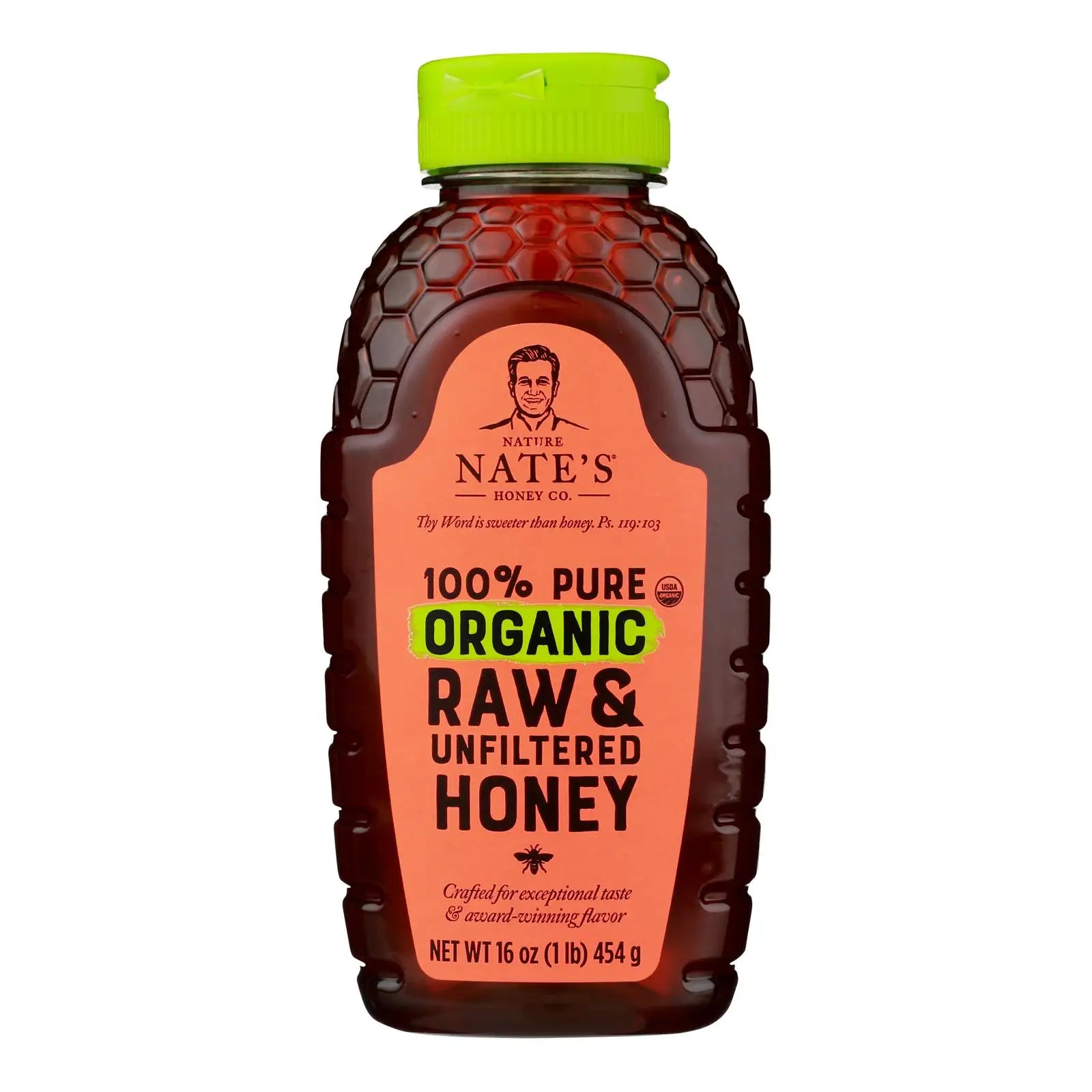 UD2 Nature Nate's Organic Raw Unfiltered Honey Case of 6-16 oz in Bulk Bag or Bottle Pure Dried Style Chef's Market