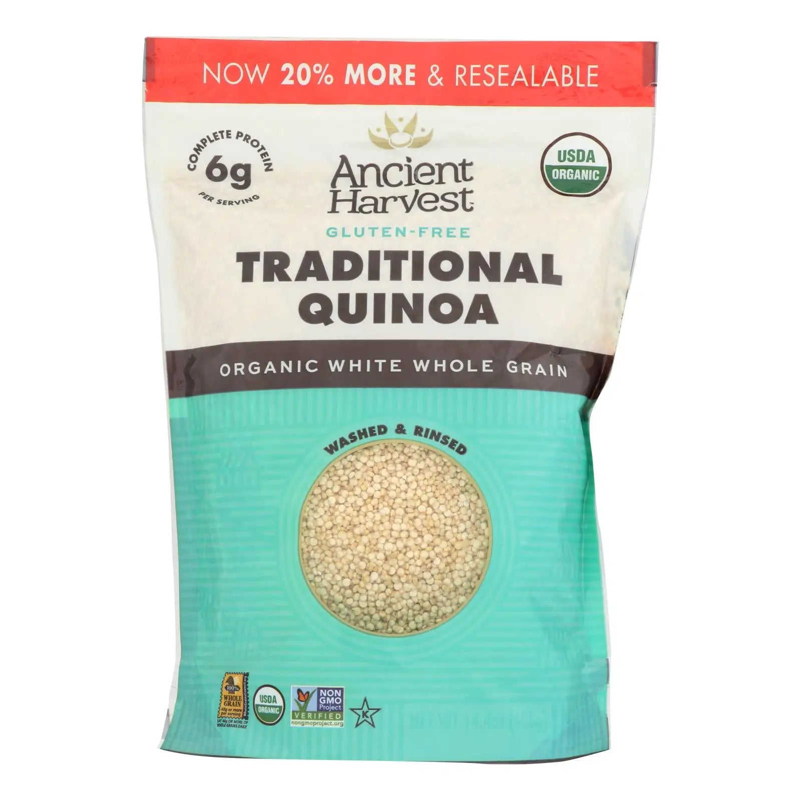 UD2 Organic Ancient Harvest Quinoa Whole Grain Gluten-Free 14.4 oz Case of 12 Chef's Market