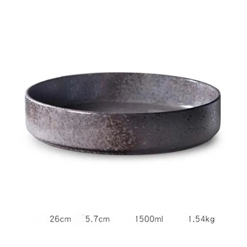 Creative Tableware Ceramic Round Bowl Soup Bowl Vegetable Bowl Rice Bowl Large Bowl Deep Dish Western Food Bowl Plate Soup Plate colegio culinario de morelia