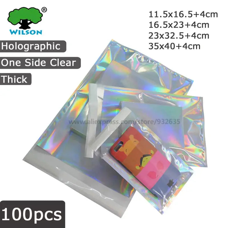50 PCS Self-seal Adhesive Courier Bags Laser Holographic Plastic Poly Envelope Mailer Postal Shipping Mailing Bags Cosmetic colegio culinario de morelia