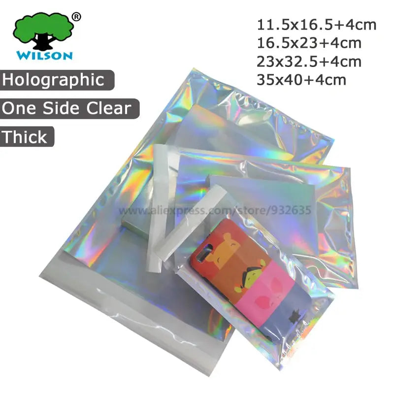 50 PCS Self-seal Adhesive Courier Bags Laser Holographic Plastic Poly Envelope Mailer Postal Shipping Mailing Bags Cosmetic colegio culinario de morelia