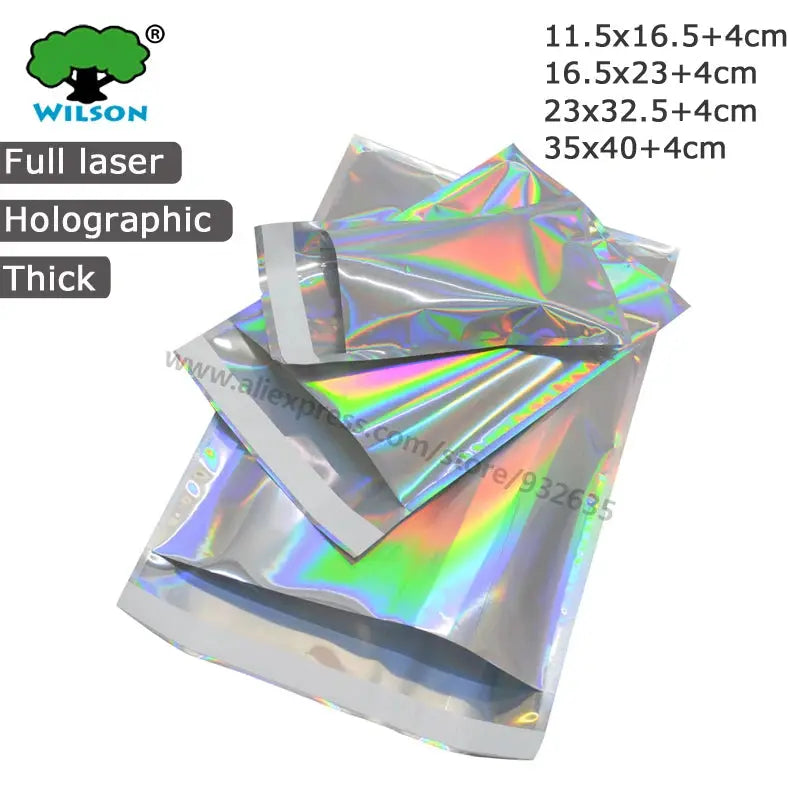 50 PCS Self-seal Adhesive Courier Bags Laser Holographic Plastic Poly Envelope Mailer Postal Shipping Mailing Bags Cosmetic colegio culinario de morelia