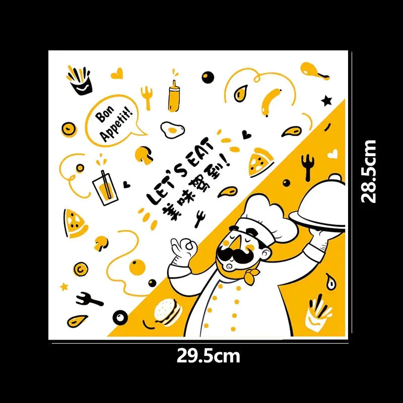 25Pcs Wax Paper Food Grade Grease Paper Food Wrappers Bread Sandwich Burger Fries Baking Tools Oilpaper Fast Food Customized colegio culinario de morelia