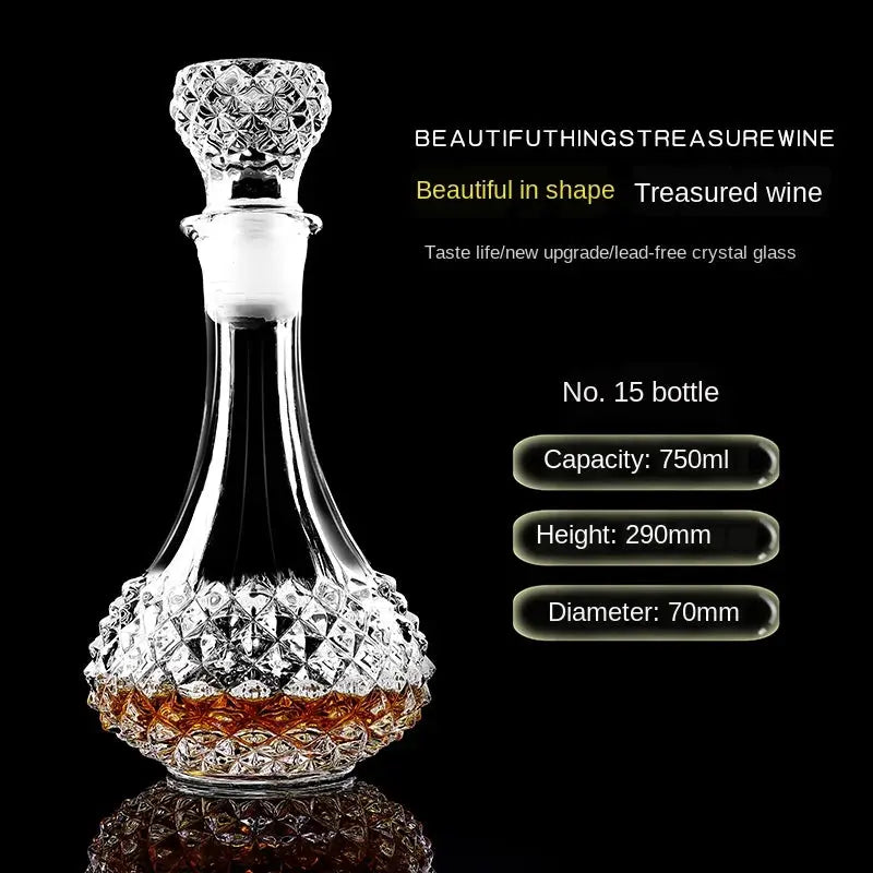 Crystal Glass Wine Red Bottle  Wine Decanter Whiskey Liqour Pourer Home Bar Vodka Beer Bottle Jar Jug JR colegio culinario de morelia