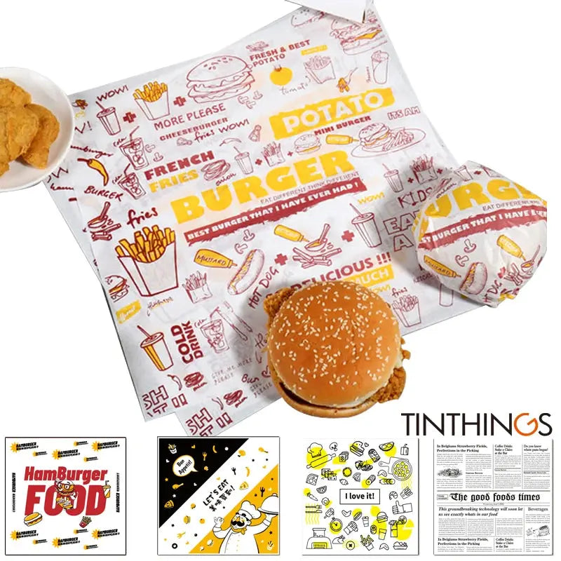 25Pcs Wax Paper Food Grade Grease Paper Food Wrappers Bread Sandwich Burger Fries Baking Tools Oilpaper Fast Food Customized colegio culinario de morelia