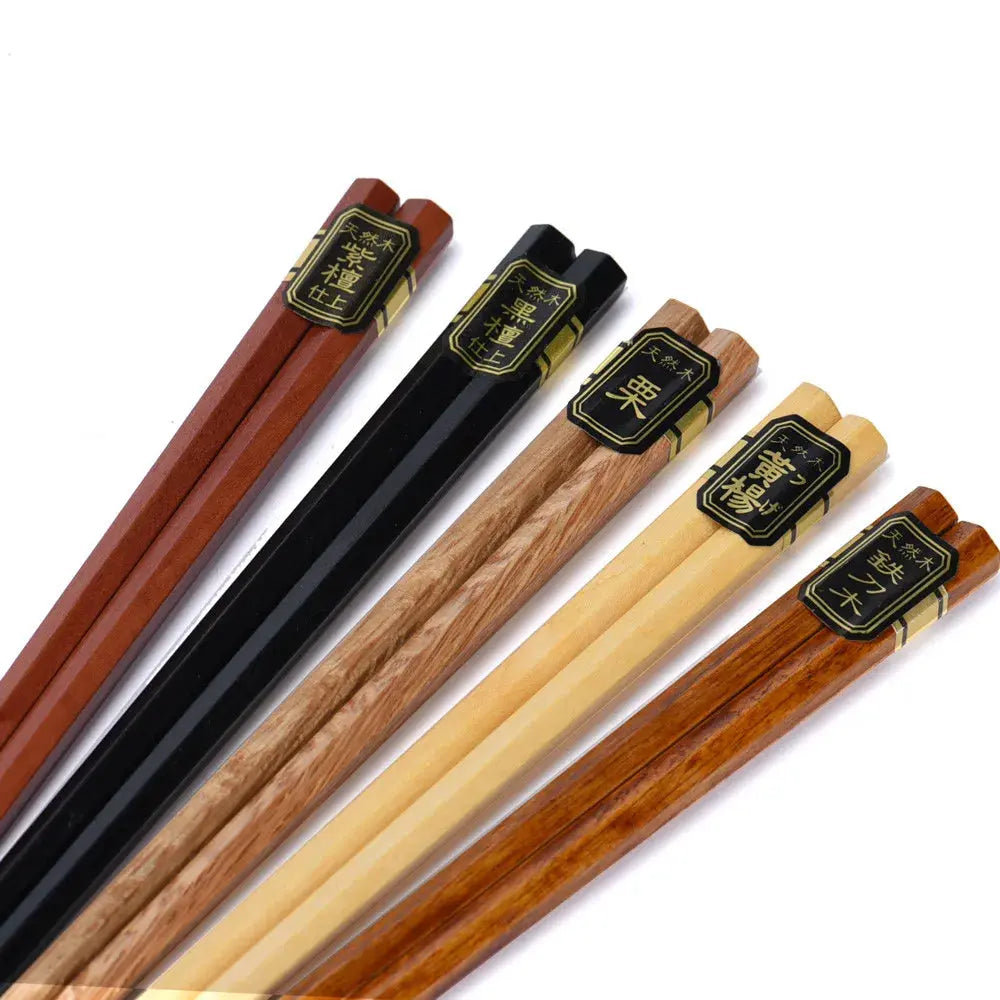 5 Pair Janpanese Korean Food Wooden Chopsticks Reusable Natural Beech Chopsticks Chinese Set Palillos Japanese Gift Pack colegio culinario de morelia
