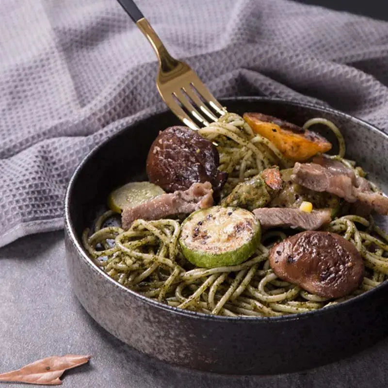 Creative Tableware Ceramic Round Bowl Soup Bowl Vegetable Bowl Rice Bowl Large Bowl Deep Dish Western Food Bowl Plate Soup Plate colegio culinario de morelia